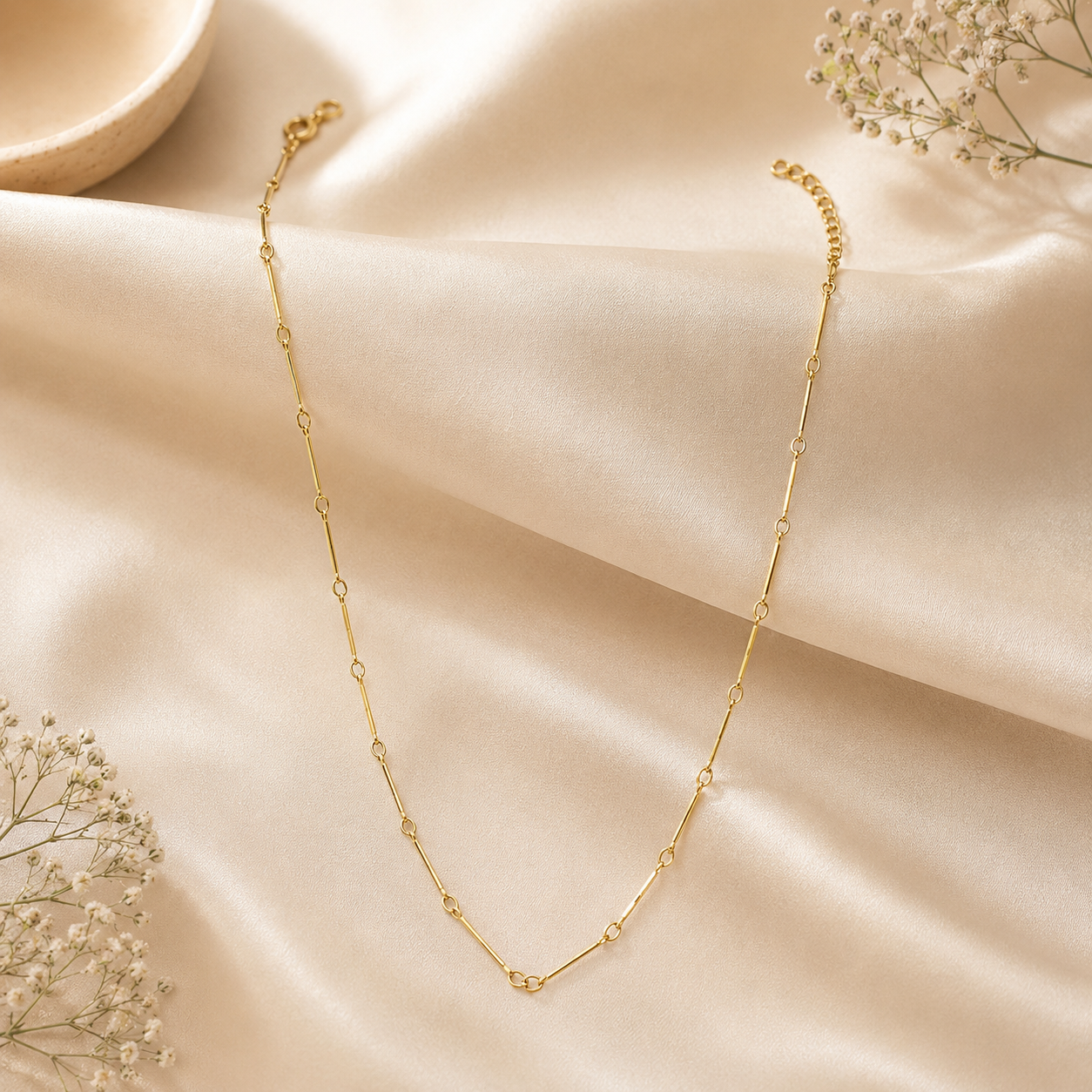 The Mermaid Double Layer Necklace - Blue Rhinestone & Gold Shell Necklace