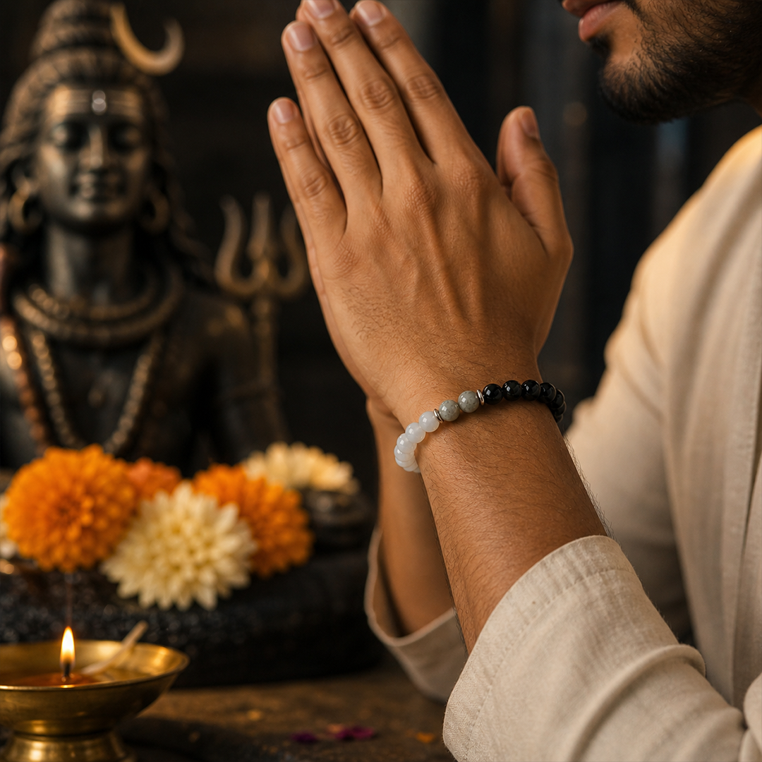 Aura Protection Bracelet — Cat's Eye, Labradorite & Black Onyx