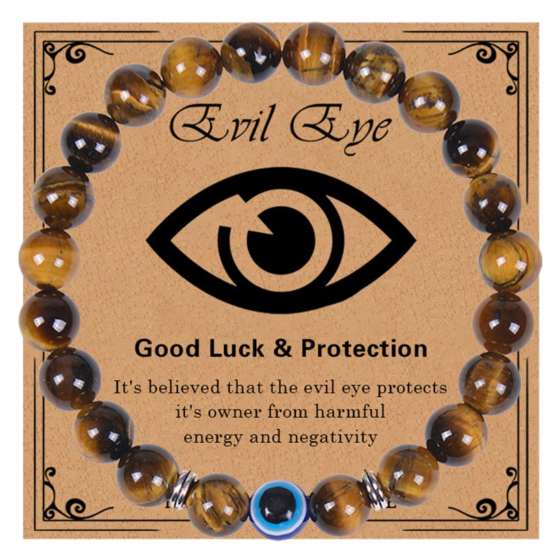 Evil Eye Tiger Eye Bracelet — Good Luck & Protection