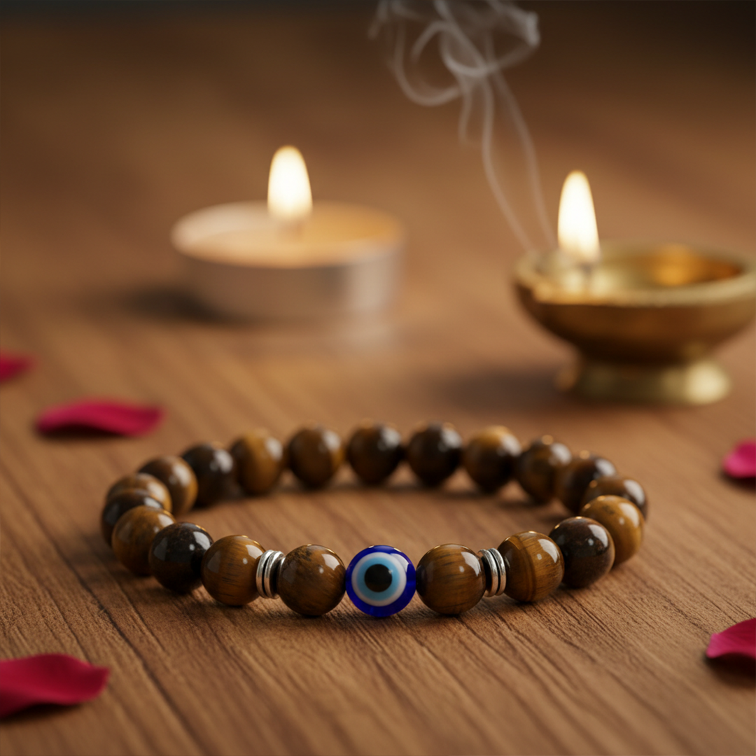 Evil Eye Tiger Eye Bracelet — Good Luck & Protection